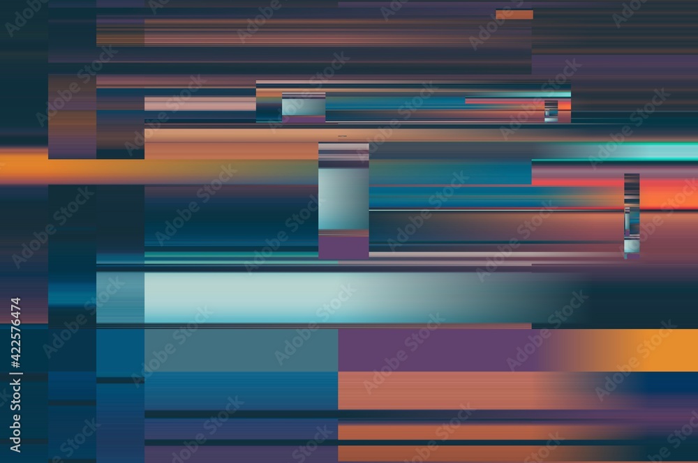 Fototapete modern background with dead pixel and bug, glitch and error signal. optical distortion, overlapping 