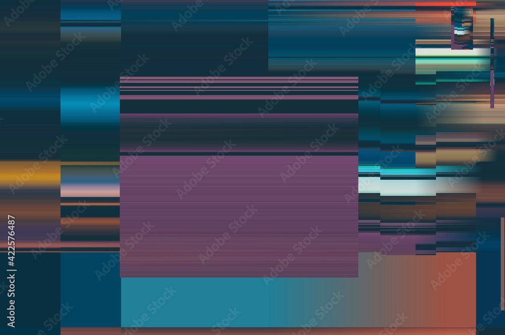 Fototapete modern background with dead pixel and bug, glitch and error signal. optical distortion, overlapping 