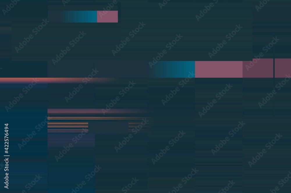Fototapete modern background with dead pixel and bug, glitch and error signal. optical distortion, overlapping 
