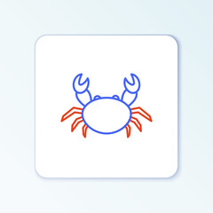 Line Crab icon isolated on white background. Colorful outline concept. Vector