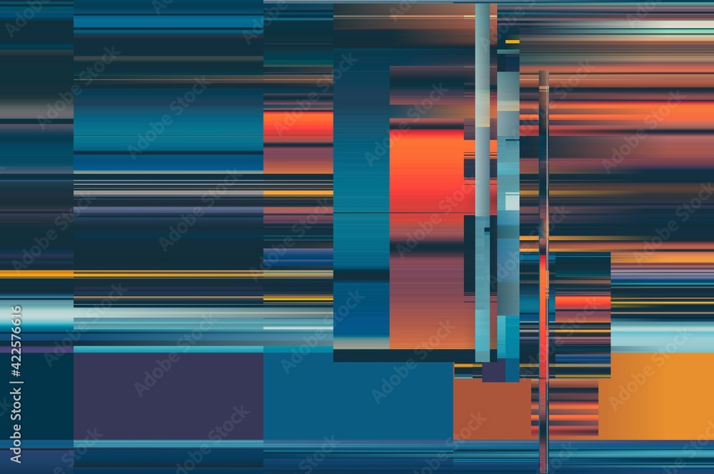 Aufkleber modern background with dead pixel and bug, glitch and error signal. optical distortion, overlapping 