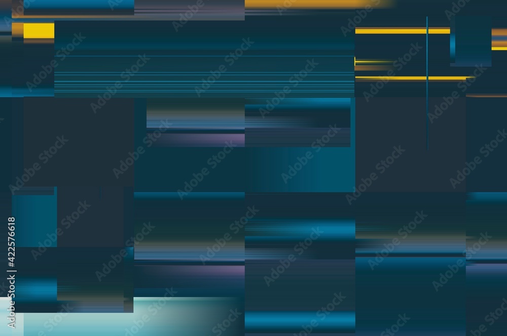 Poster modern background with dead pixel and bug, glitch and error signal. optical distortion, overlapping 