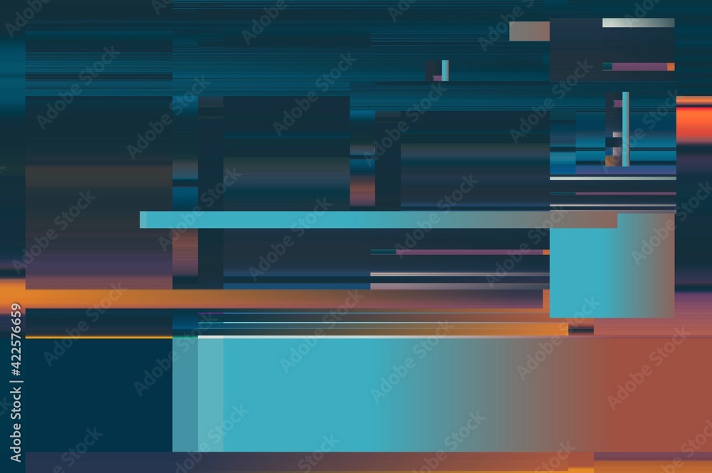 Fototapete modern background with dead pixel and bug, glitch and error signal. optical distortion, overlapping 