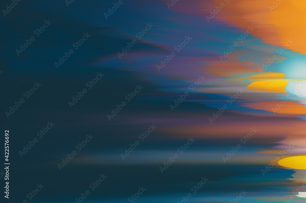 Poster modern background with dead pixel and bug, glitch and error signal. optical distortion, overlapping 