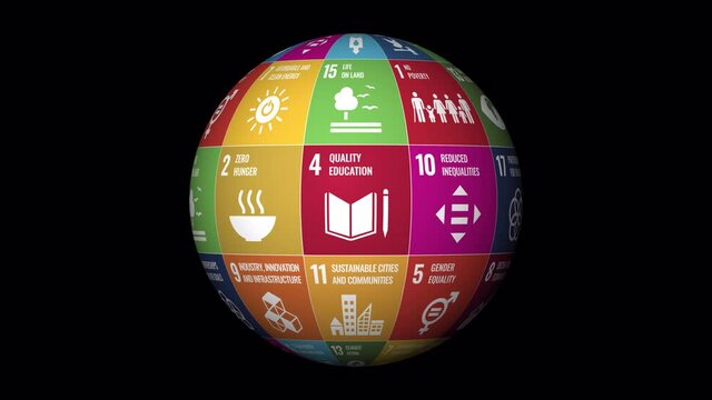 UN Global Sustainable Development Goals Animation, SDG, Alpha Channel, Loop