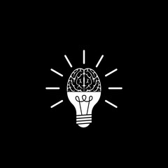 Brain connection logo design isolated on dark background