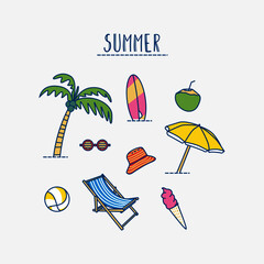 set of summer icons