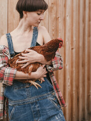 Girl woodworker in a country
