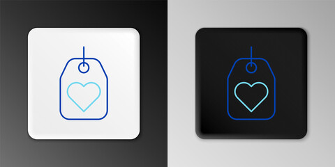 Line Heart tag icon isolated on grey background. Love symbol. Valentine day symbol. Colorful outline concept. Vector
