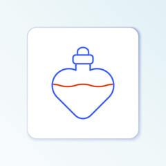 Line Bottle with love potion icon isolated on white background. Valentines day symbol. Colorful outline concept. Vector