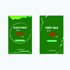 Black Friday Sale Banner. Discount banner design template green background vector with eps 10 for free royalty