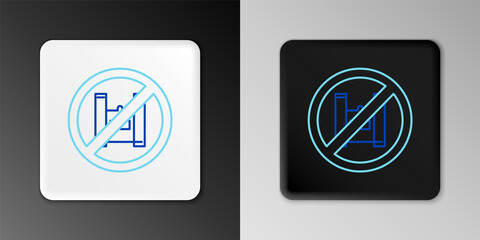 Line Say no to plastic bags poster icon isolated on grey background. Disposable cellophane and polythene package prohibition sign. Colorful outline concept. Vector