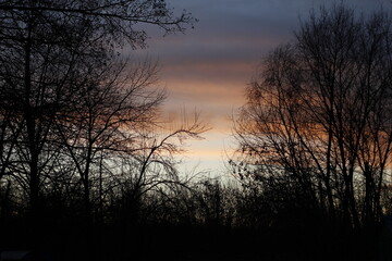 Fototapeta premium sunset over the river