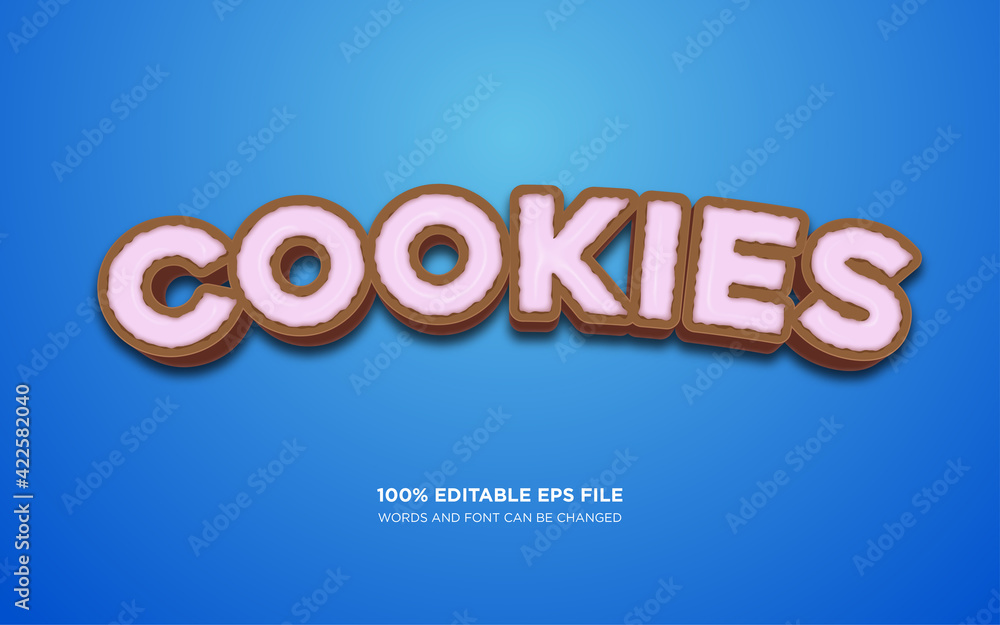 Poster cookie 3d editable text style effect