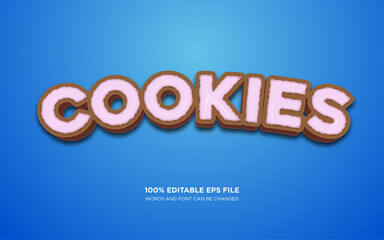 Cookie 3D editable text style effect