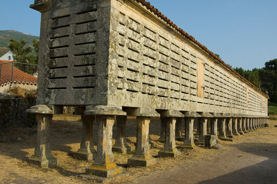 A typical horreo, a stone traditional granary building in northern Spain