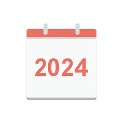 Years 2024 colorful calendars set, isolated on white. Vector templates.