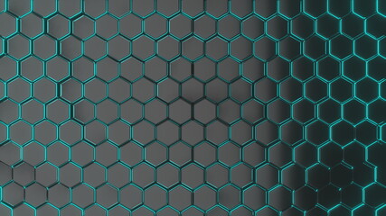 Hexagon Abstraction Pattern Wallpaper Background Colorful 3D Render