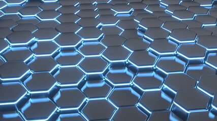 Hexagon Abstraction Pattern Wallpaper Background Colorful 3D Render