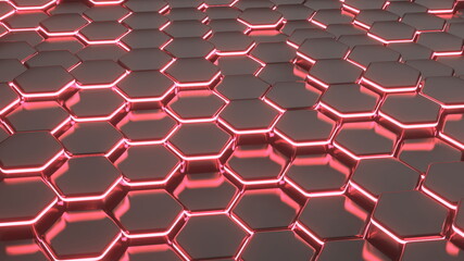 Hexagon Abstraction Pattern Wallpaper Background Colorful 3D Render