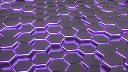 Hexagon Abstraction Pattern Wallpaper Background Colorful 3D Render