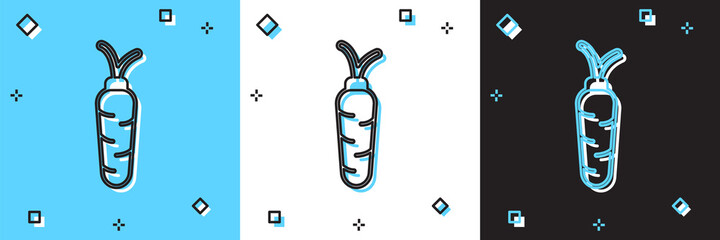 Set Carrot icon isolated on blue and white, black background. Vector