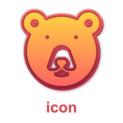 Gold Bear head icon isolated on white background. Vector