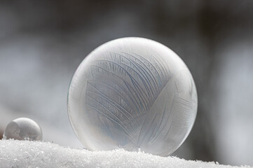frozen soap bubbles