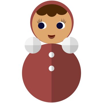 Tumbler roly-poly toy vector icon isolated on white