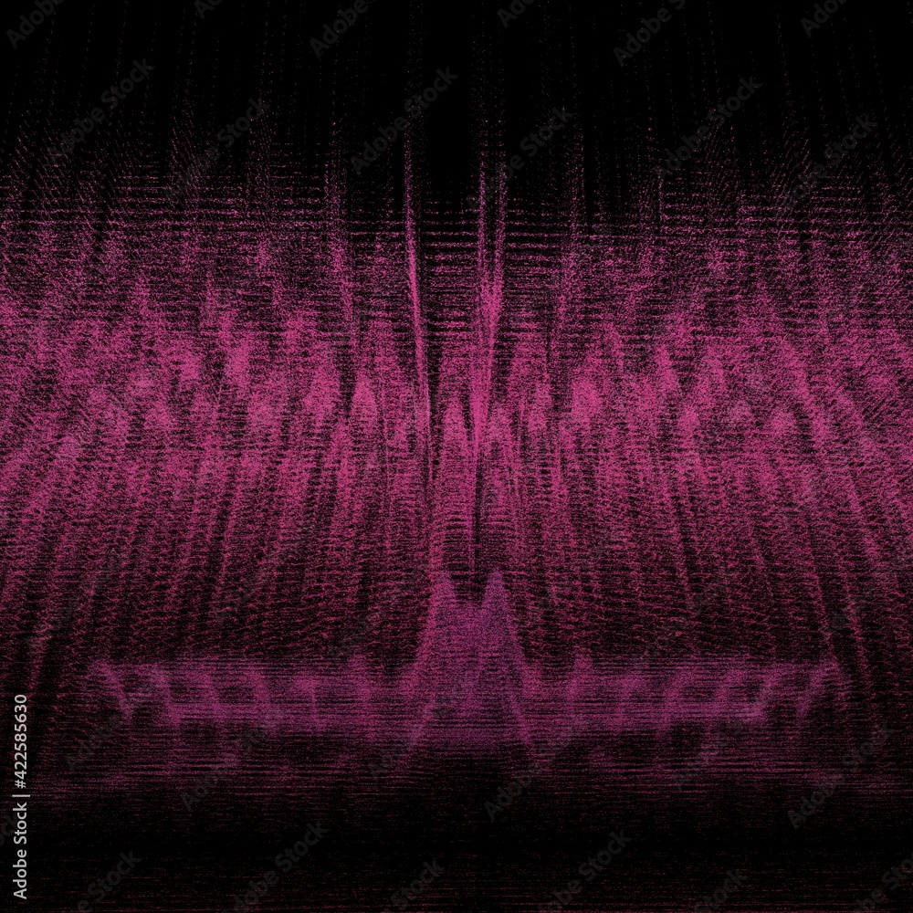 Poster 3d exploding surface view of a bright pink plastic chair with many holes and patterns