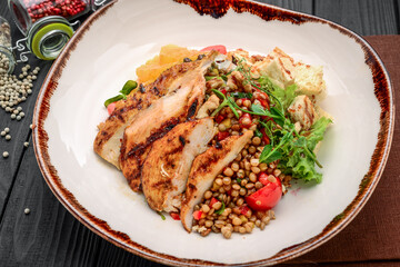 Turkish cuisine, wheat porridge with steak and vegetables