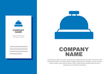 Blue Hotel service bell icon isolated on white background. Reception bell. Logo design template element. Vector
