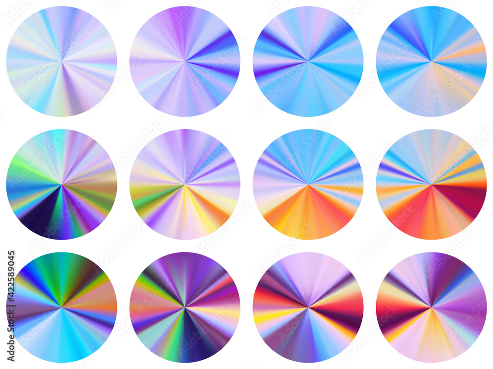 Canvas Prints circle radial metallic gradient web elements vector set.