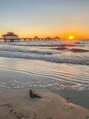 Sunset at Clearwater Beach Pier in Florida