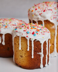 Homemade Easter cake with with traditional decoration