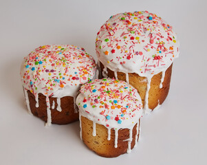 Homemade Easter cake with with traditional decoration