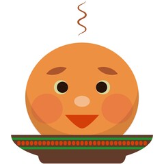 Small round loaf or bun vector isolated on white