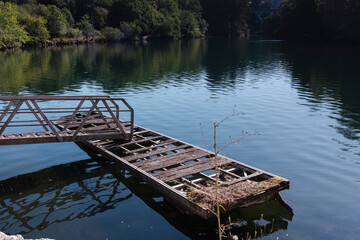 river in the city of pontevedra in galicia, spain