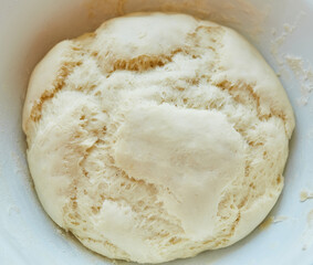 bowl of fresh raw dough