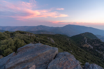 Sunset in Sierra Nevada in southern Spain