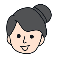 Female Profile Cartoon, Avatar Girl and Woman Vector
