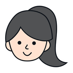 Female Profile Cartoon, Avatar Girl and Woman Vector
