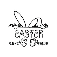 Happy Easter Qoute vector illustration. Easter Phrase design for decoration