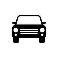 Obraz premium Car icon. Black silhouette. Front view. Vector simple flat graphic illustration. The isolated object on a white background. Isolate.