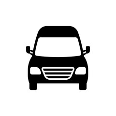Obraz premium Van icon. Black silhouette. Front view. Vector simple flat graphic illustration. The isolated object on a white background. Isolate.