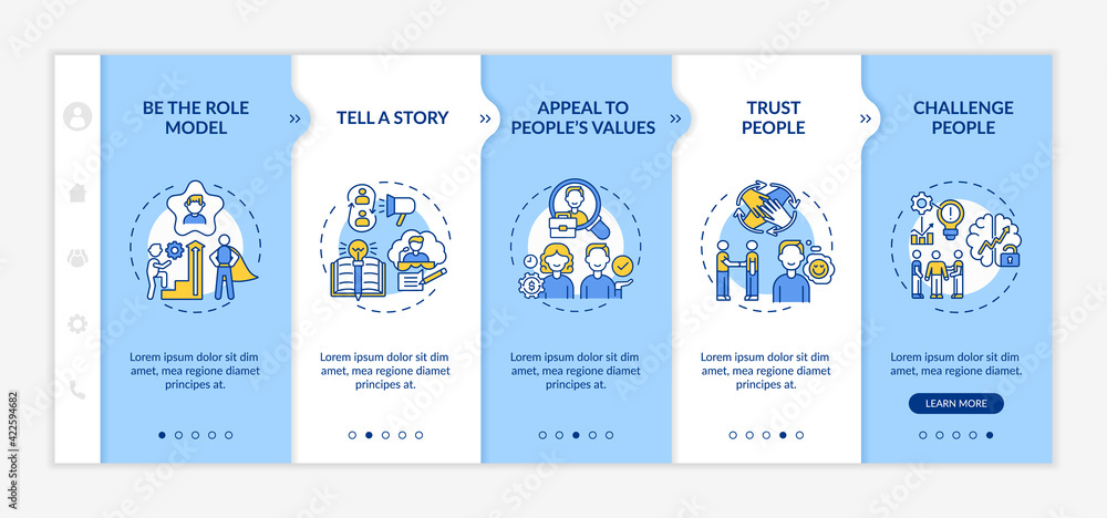 Aufkleber inspiration speeches for audience onboarding vector template. motivation information and encourage e