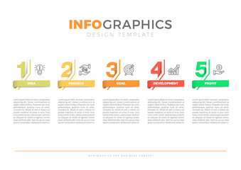 Infographic design with 5 options or steps. Infographics for business concept.