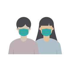 Boy and girl with mask