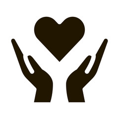 Obraz premium Hands Hold Heart Icon Vector Glyph Illustration