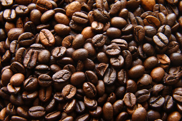 The coffee beans background texture